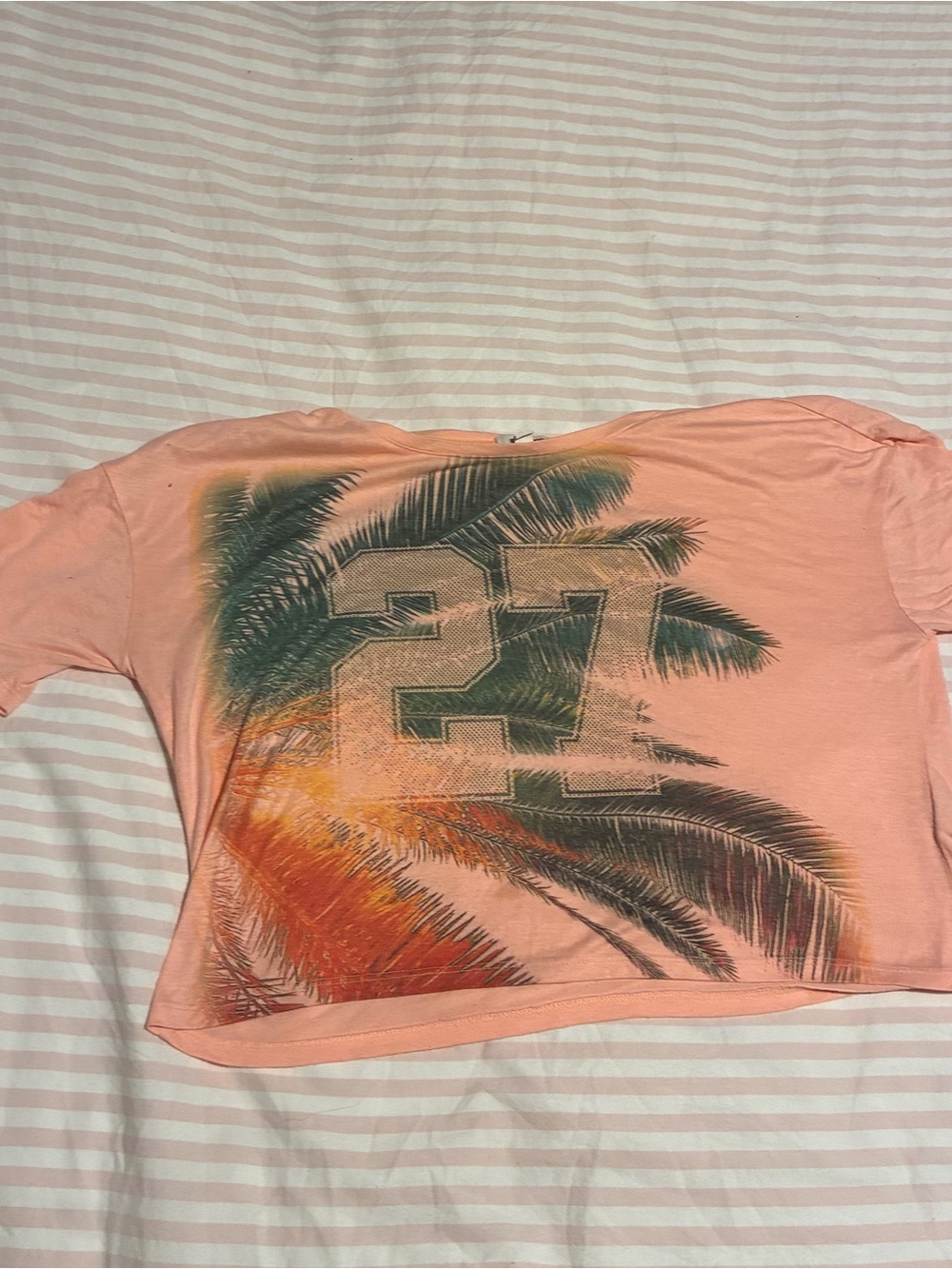 Women’s Peach Graphic Palm Tree Tee with Number 27